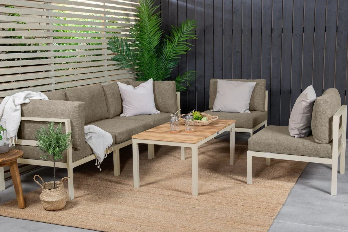 Panca da giardino modulo Borelio - In alluminio beige o marrone