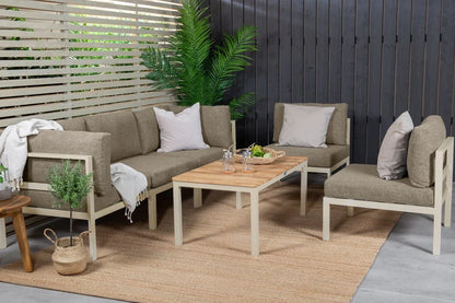 Panca da giardino modulo Borelio - In alluminio beige o marrone