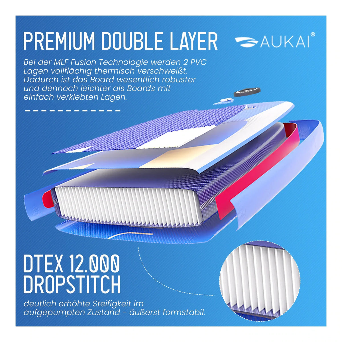 Stand Up Paddle Board "AUKAI Pro" con sedile per kayak grigio