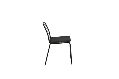 Set da 2 - Sedia da giardino Navi - sedia nera in acciaio con cuscino di seduta incluso