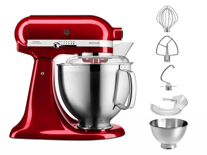 KitchenAid 4,8 L 5KSM185 Artisan Robot da Cucina Cookielover con Tritacarne+Trafila per Biscotti+Frusta a bordo flessibile