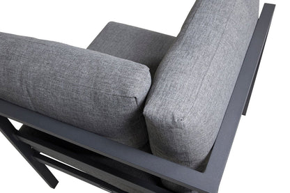 Modulo angolare panca da giardino Nero - In alluminio nero, marrone e beige