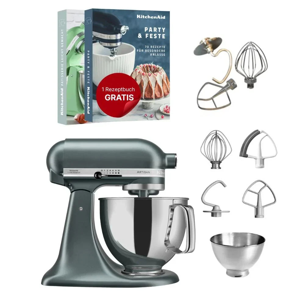 KitchenAid 4,8 L 5KSM175 Artisan Robot da cucina con fruste a filo e a gancio