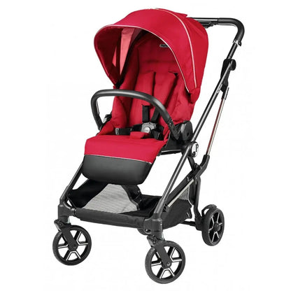 Passeggino Peg Perego Veloce Red Shine di categoria B, con cestino e capottina parasole