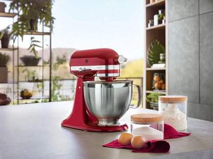 KitchenAid 4,8 L 5KSM185 Artisan Robot da Cucina Cookielover con Tritacarne+Trafila per Biscotti+Frusta a bordo flessibile