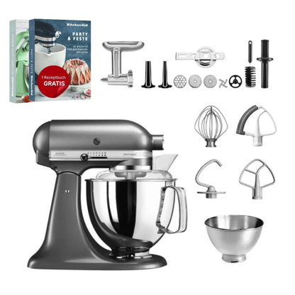 KitchenAid 4,8 L 5KSM175 Robot da cucina Artisan Meatlover con tritacarne interamente in metallo e accessorio per biscotti spritz