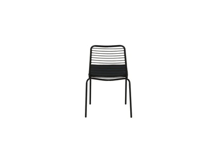 Set da 2 - Sedia da giardino Navi - sedia nera in acciaio con cuscino di seduta incluso