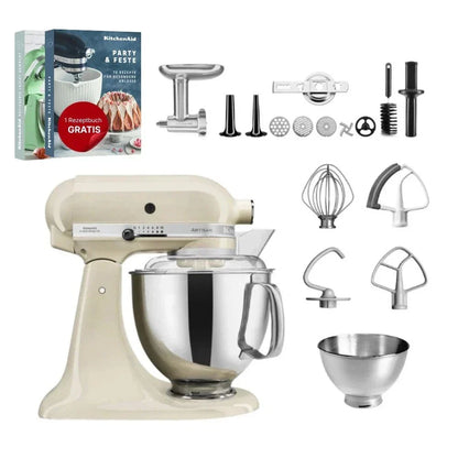 KitchenAid 4,8 L 5KSM175 Robot da cucina Artisan Meatlover con tritacarne interamente in metallo e accessorio per biscotti spritz