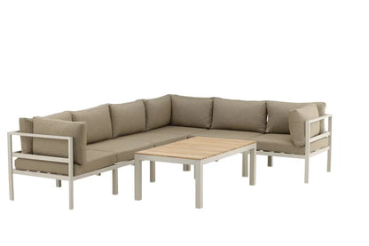 Panca da giardino modulo Borelio - In alluminio beige o marrone