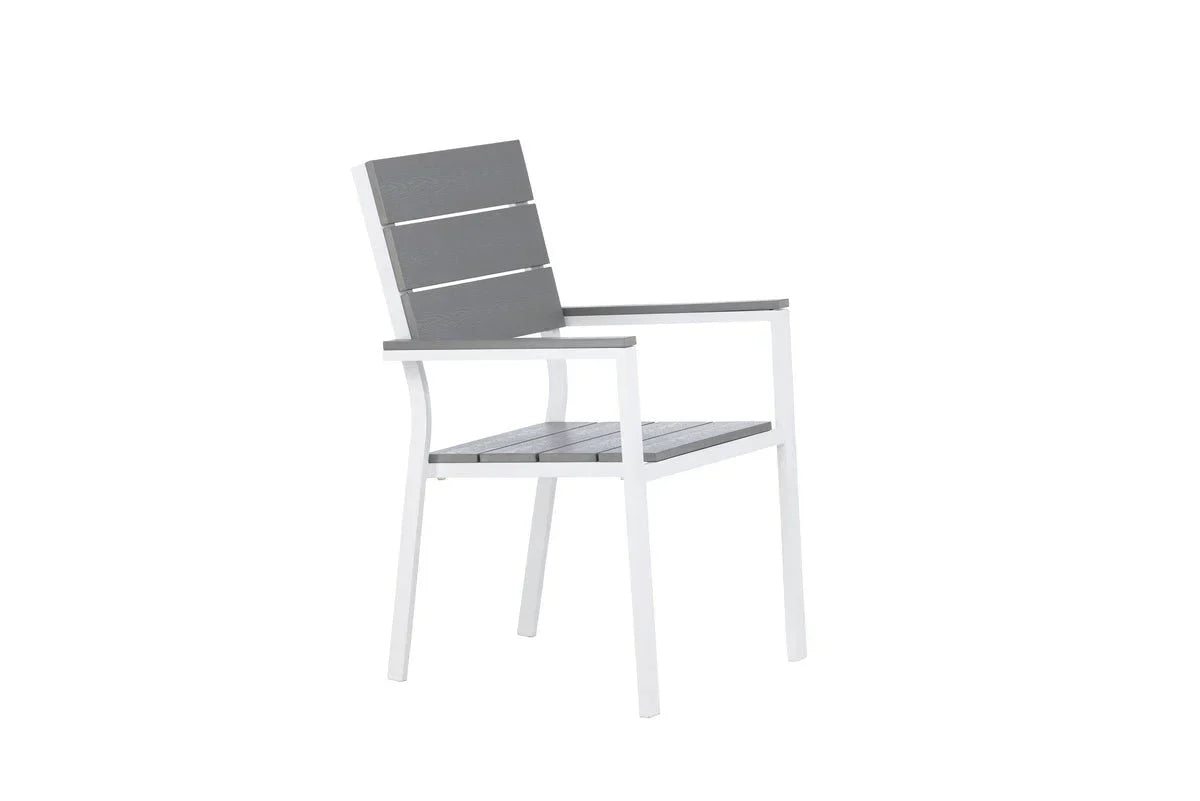 Set da 2 - Sedia da giardino Vita in bianco/grigio in alluminio e seduta in Aintwood
