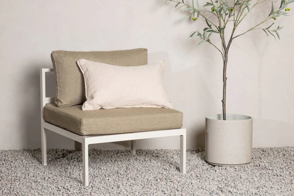 Panca da giardino modulo Borelio - In alluminio beige o marrone