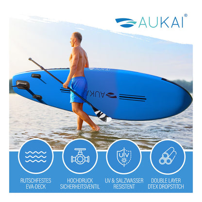 Stand Up Paddle Board "AUKAI Pro" con sedile per kayak grigio