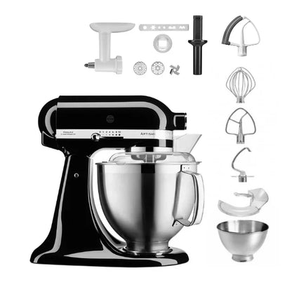 KitchenAid 4,8 L 5KSM185 Artisan Robot da Cucina Cookielover con Tritacarne+Trafila per Biscotti+Frusta a bordo flessibile