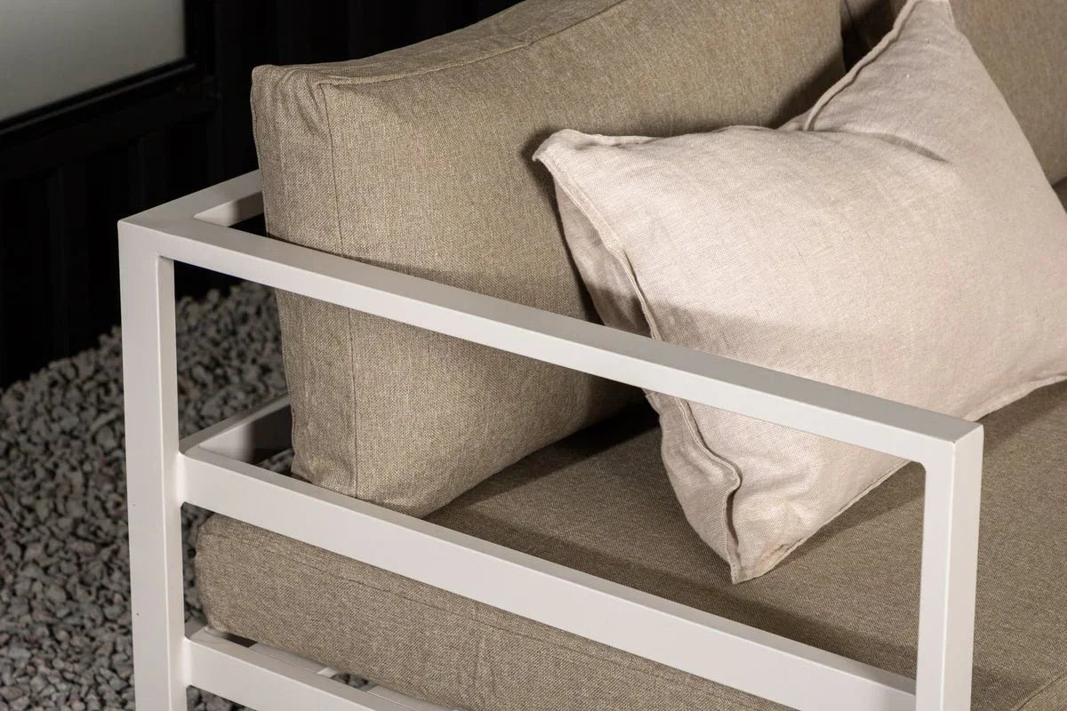 Panca da giardino modulo Borelio - In alluminio beige o marrone