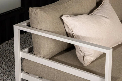 Panca da giardino modulo Borelio - In alluminio beige o marrone