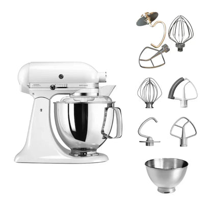 KitchenAid 4,8 L 5KSM175 Artisan Robot da cucina con fruste a filo e a gancio