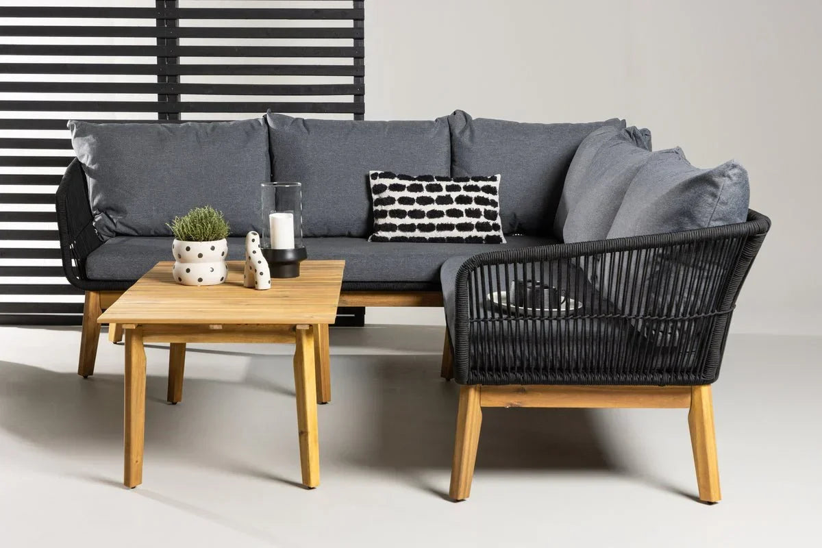 Set da salotto da giardino Renavo – Set 2 pezzi in acacia e poliestere