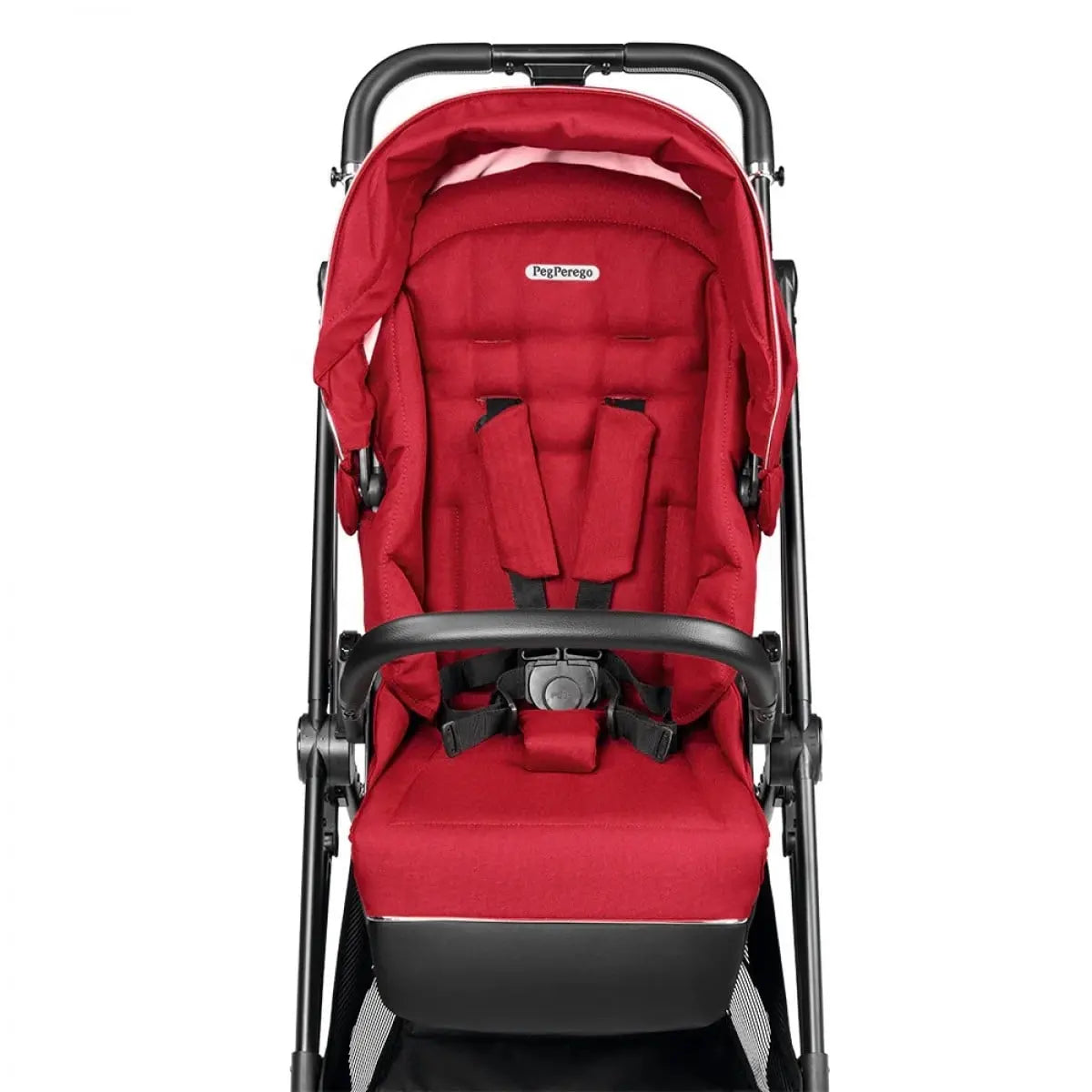 Passeggino Peg Perego Veloce Red Shine di categoria B, con cestino e capottina parasole