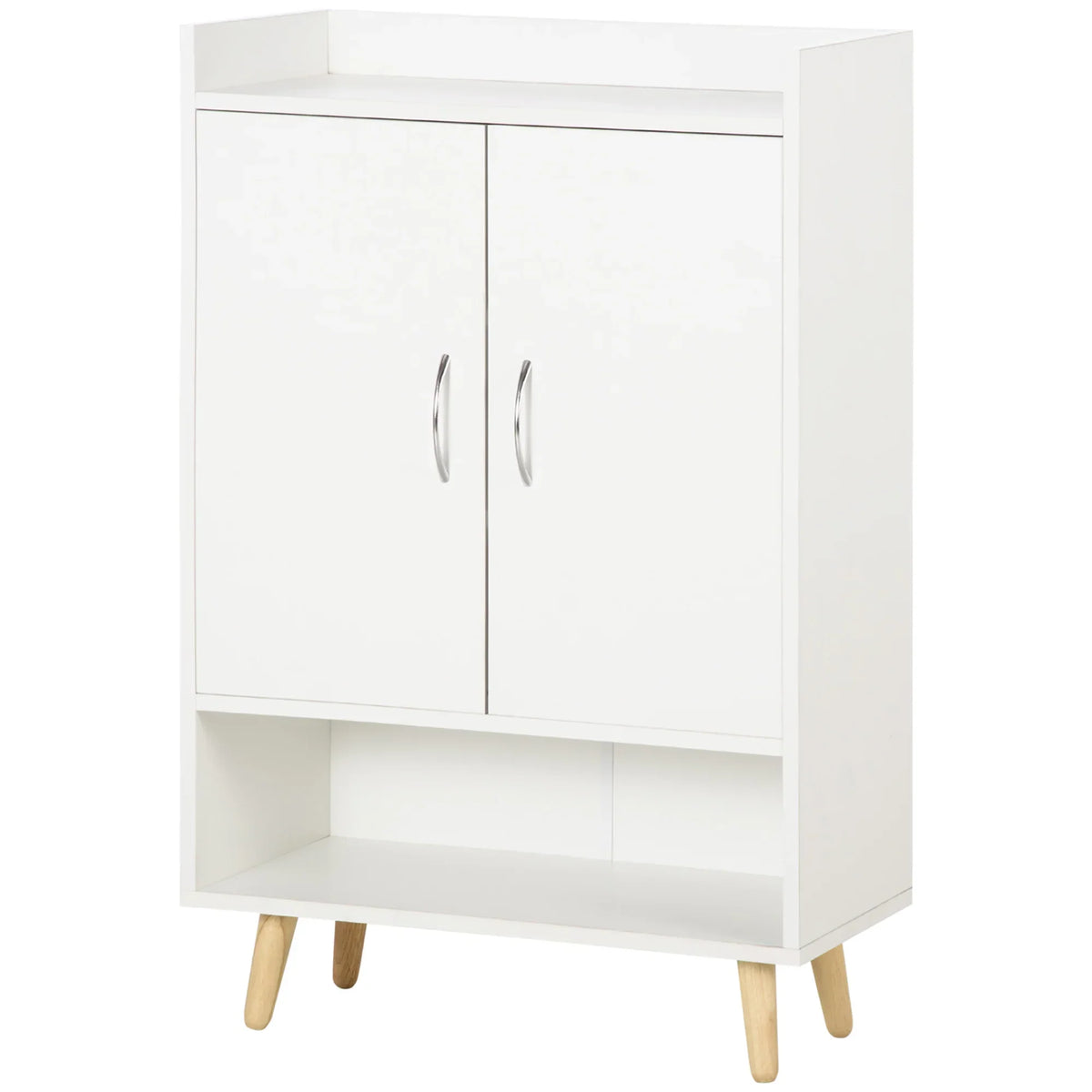 HOMCOM Scarpiera moderna con 2 ante e 4 ripiani per 12 paia di scarpe, ideale per ingresso, soggiorno, camera da letto 60x30x92 cm Bianco