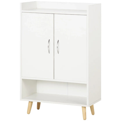 HOMCOM Scarpiera moderna con 2 ante e 4 ripiani per 12 paia di scarpe, ideale per ingresso, soggiorno, camera da letto 60x30x92 cm Bianco