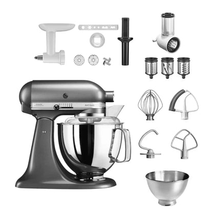 KitchenAid 4,8 L 5KSM175 Robot da cucina Artisan Set completo con tagliaverdure+tritacarne+accessorio per biscotti spritz